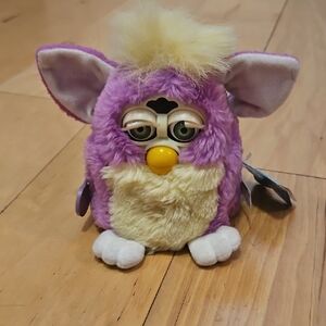 Purple and Cream Plush Electronic Toy - Yellow Beak